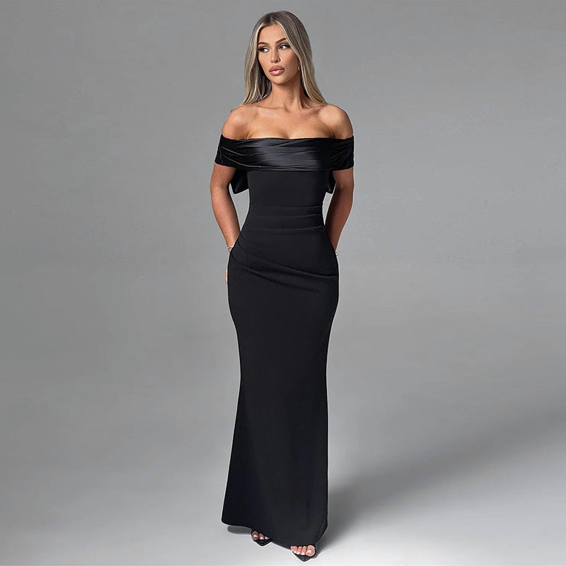 Slim Fit Off-Shoulder Bow Dress