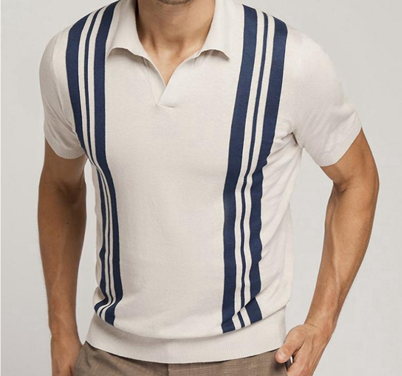 Apricot Striped Polo