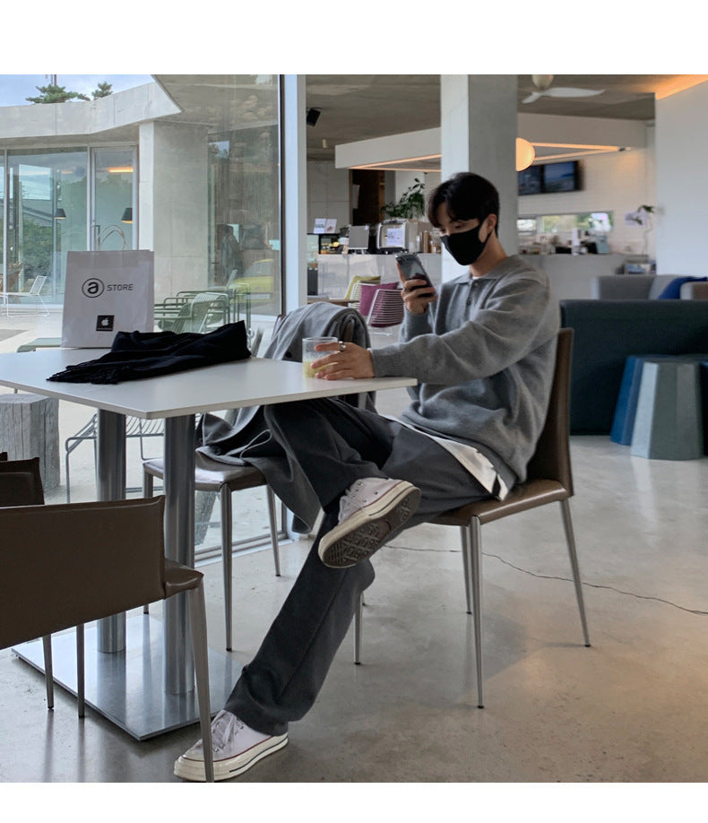 Lapel Button Sweater