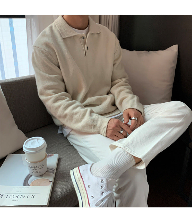 Lapel Button Sweater