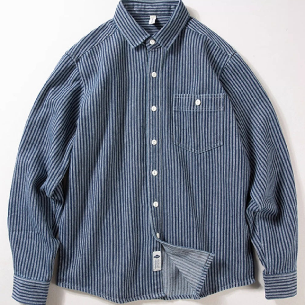 Striped Loose Button Up