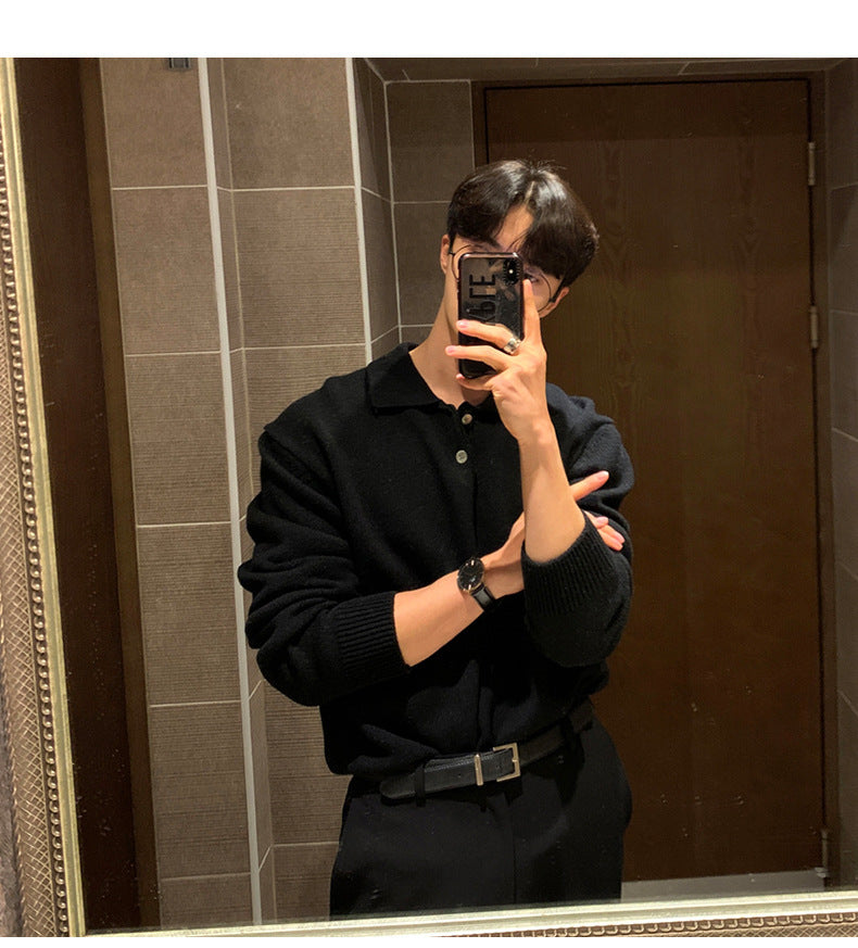 Lapel Button Sweater