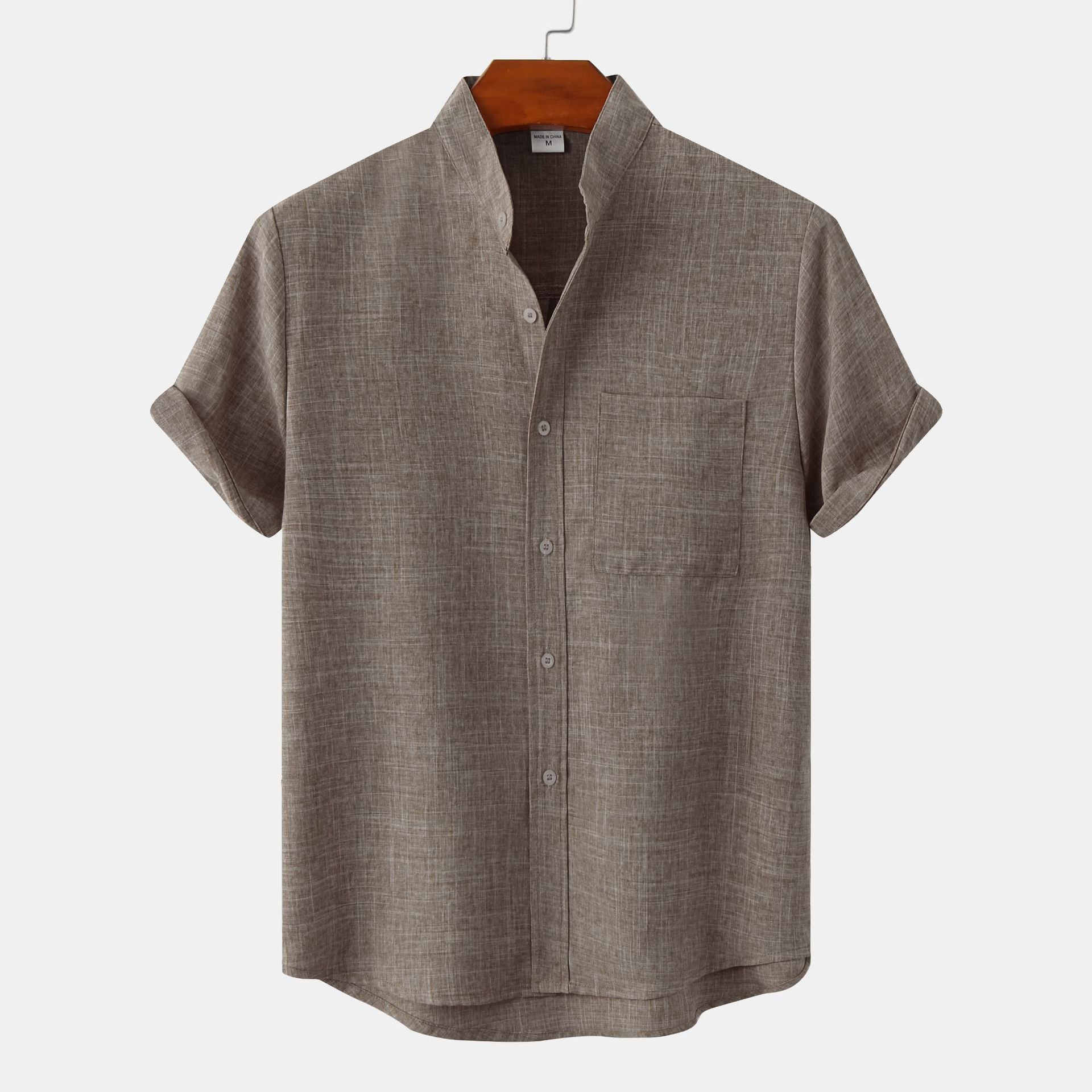 Solid Color Cotton Button Up