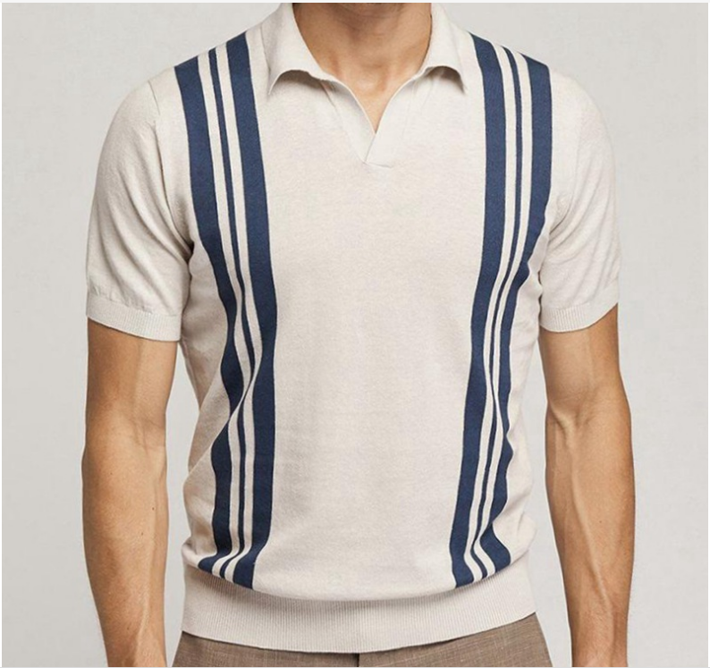 Apricot Striped Polo