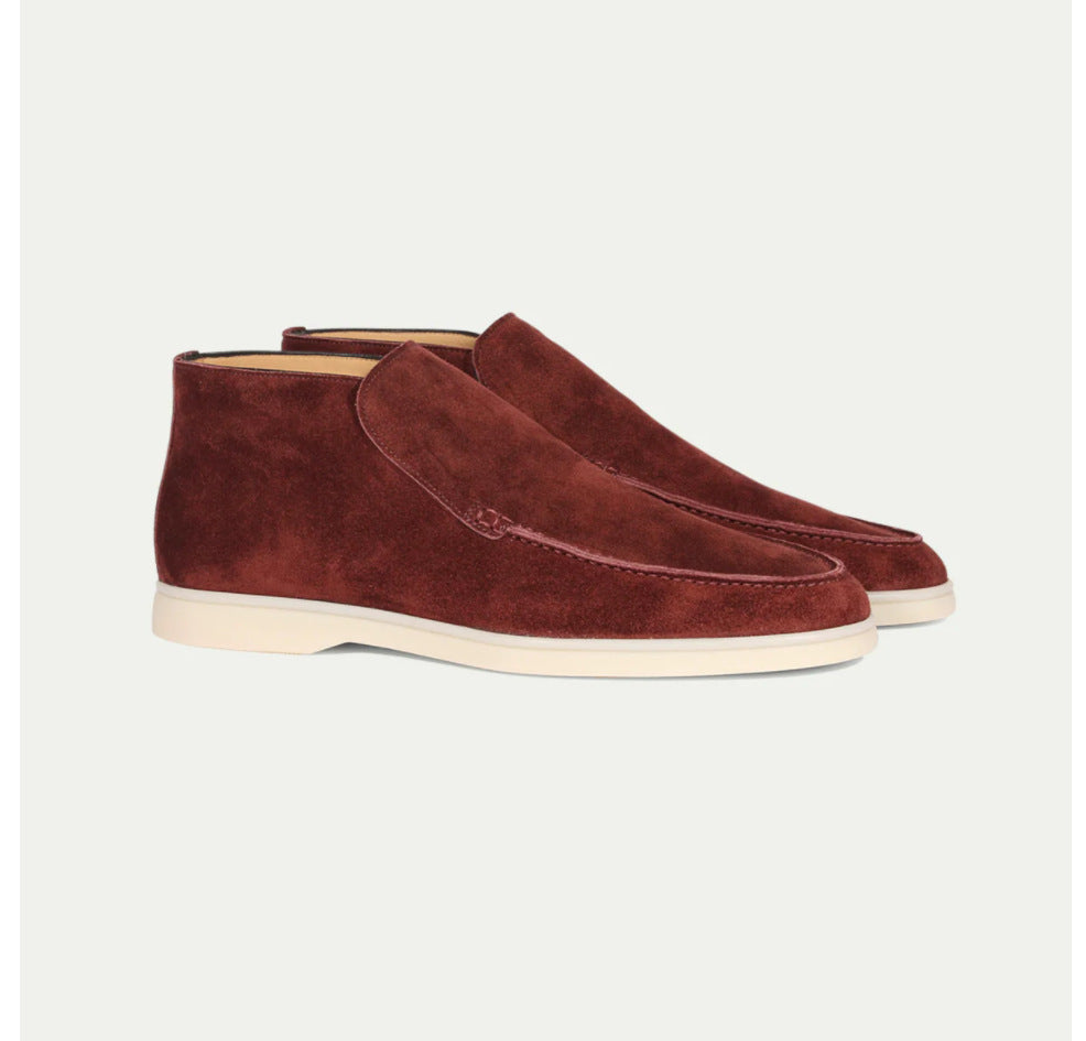 High Rise Suede Loafers