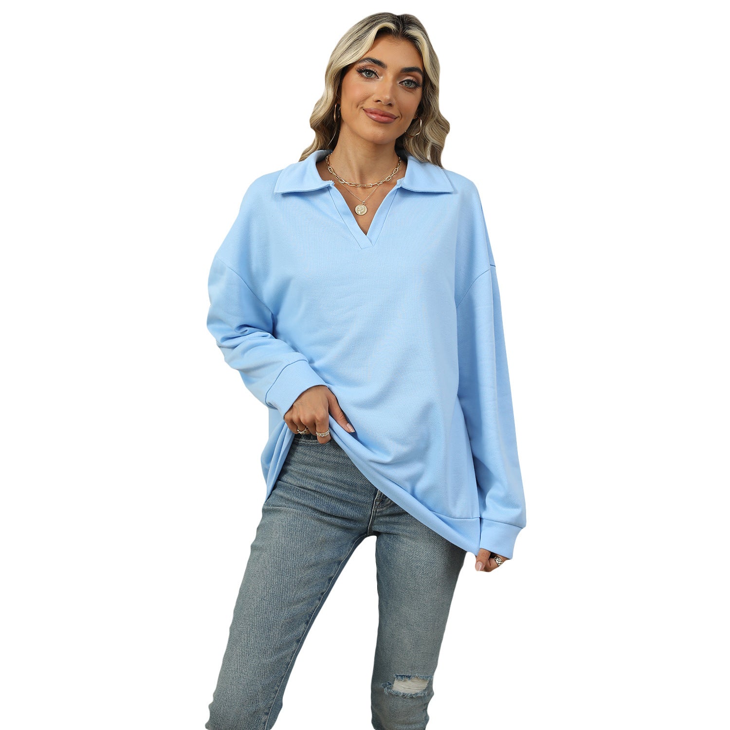 Esandro Vale™ - Langarmshirt mit V-Ausschnitt für Damen