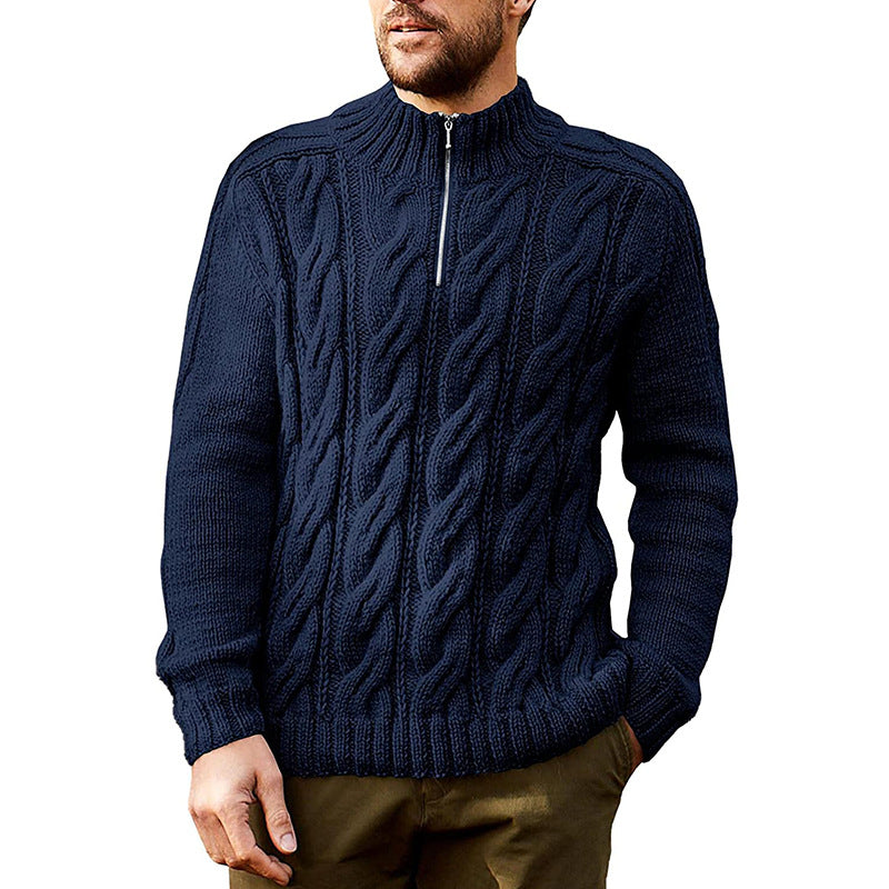 Esandro Vale™ - Strukturierter Pullover in Volltonfarbe