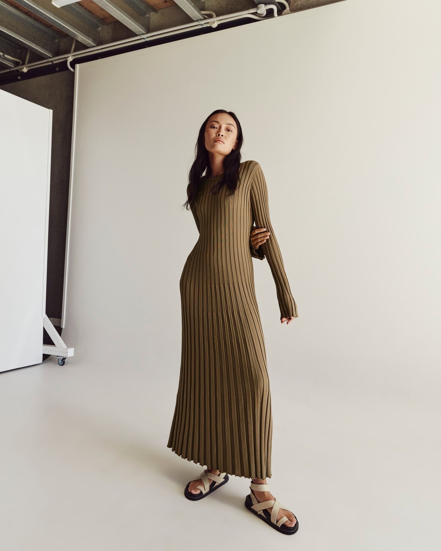 Long Pleated Dress