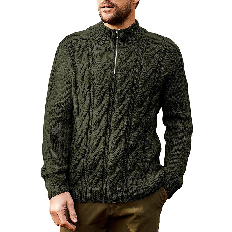 Esandro Vale™ - Strukturierter Pullover in Volltonfarbe