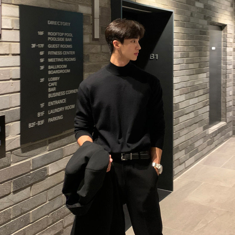Lapel Turtleneck Sweater