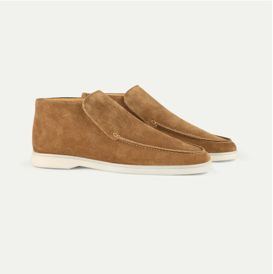 High Rise Suede Loafers