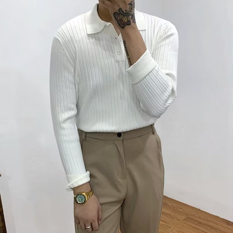 Autumn Lapel Polo Sweater