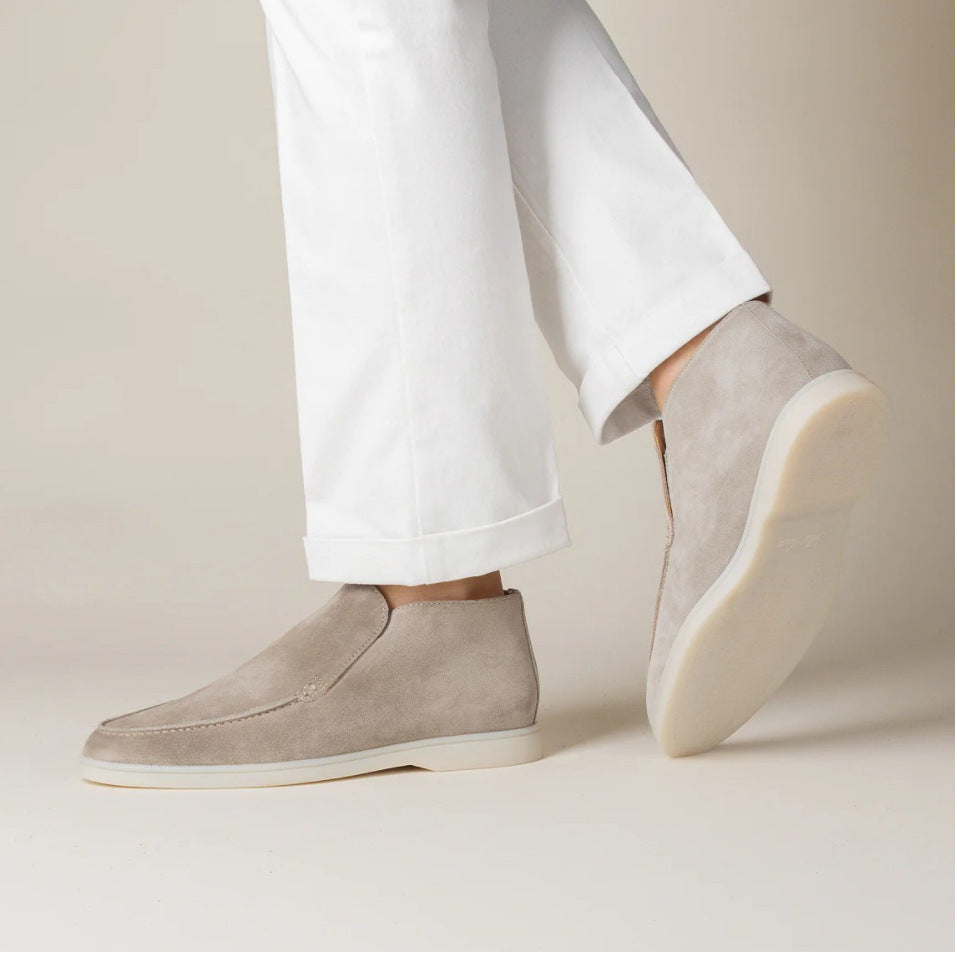 High Rise Suede Loafers
