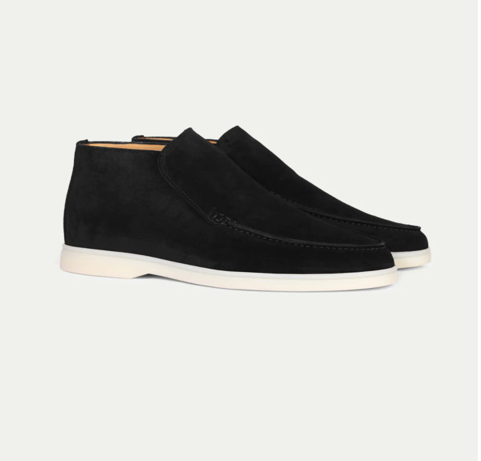 High Rise Suede Loafers