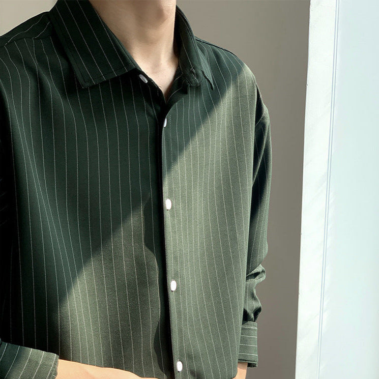 Casual Striped Button Up