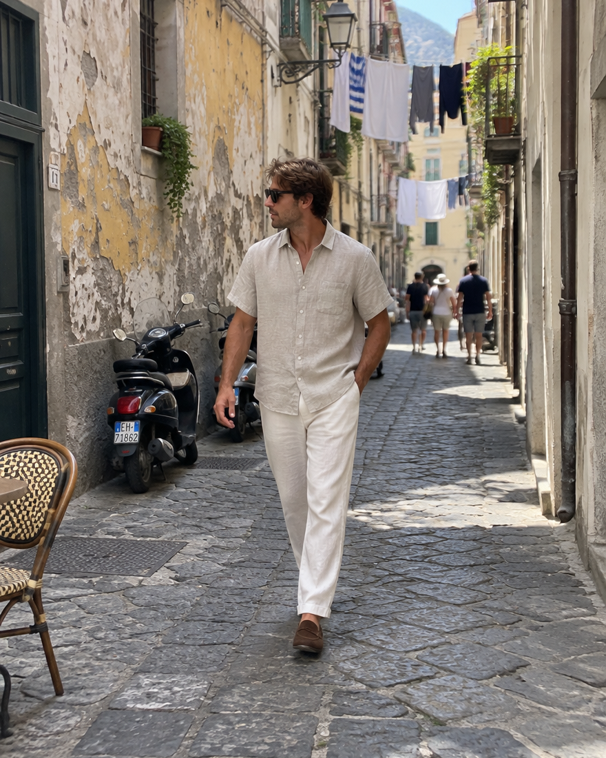 "Lino" Linen Button Up