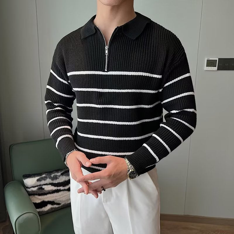 Striped Quarter Zip