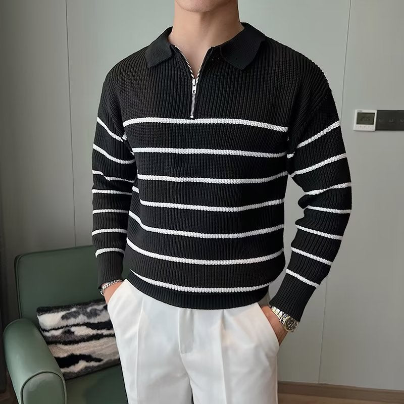 Striped Quarter Zip