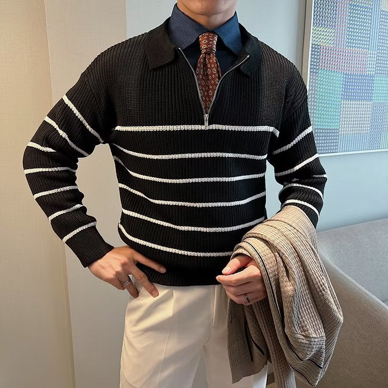 Striped Quarter Zip