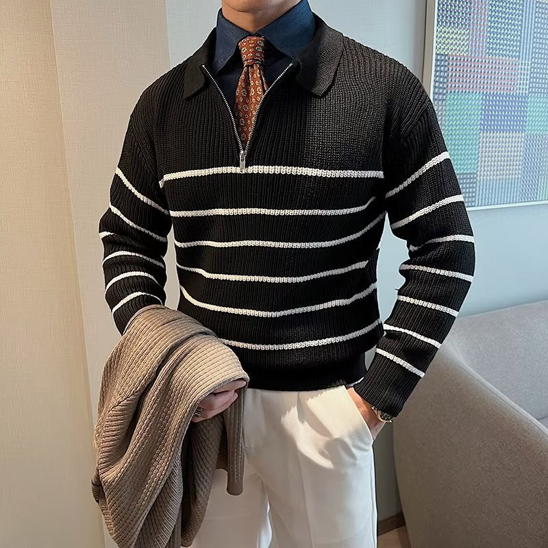 Striped Quarter Zip
