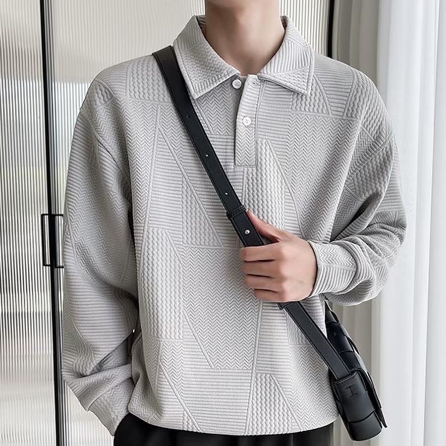 Patterned Lapel Sweater