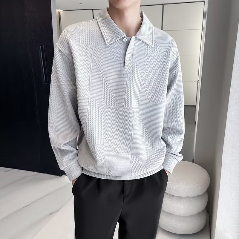 Patterned Lapel Sweater