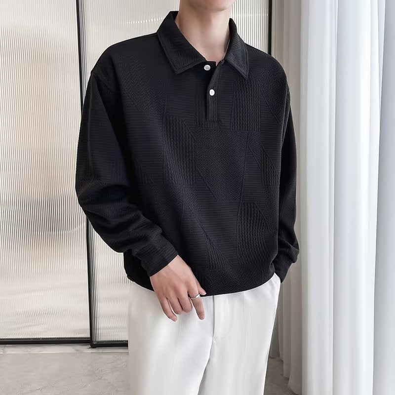 Patterned Lapel Sweater