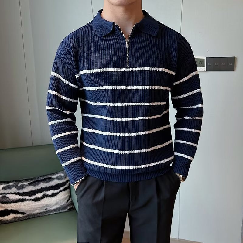 Striped Quarter Zip