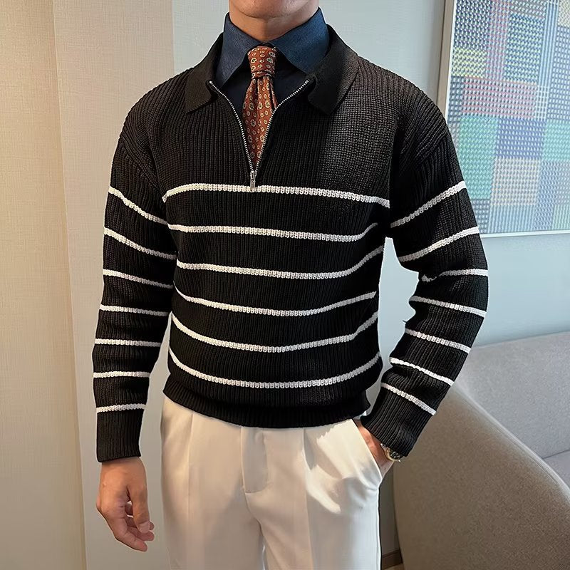 Striped Quarter Zip