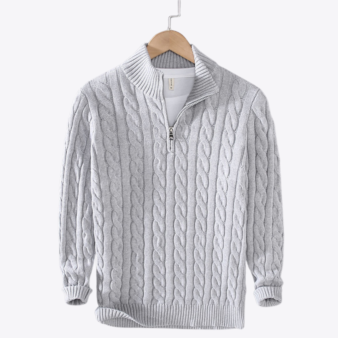 Esandro Vale™ - Pull zippé en coton