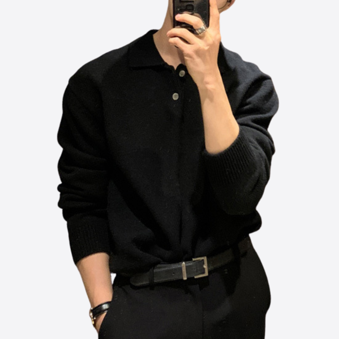 Lapel Button Sweater