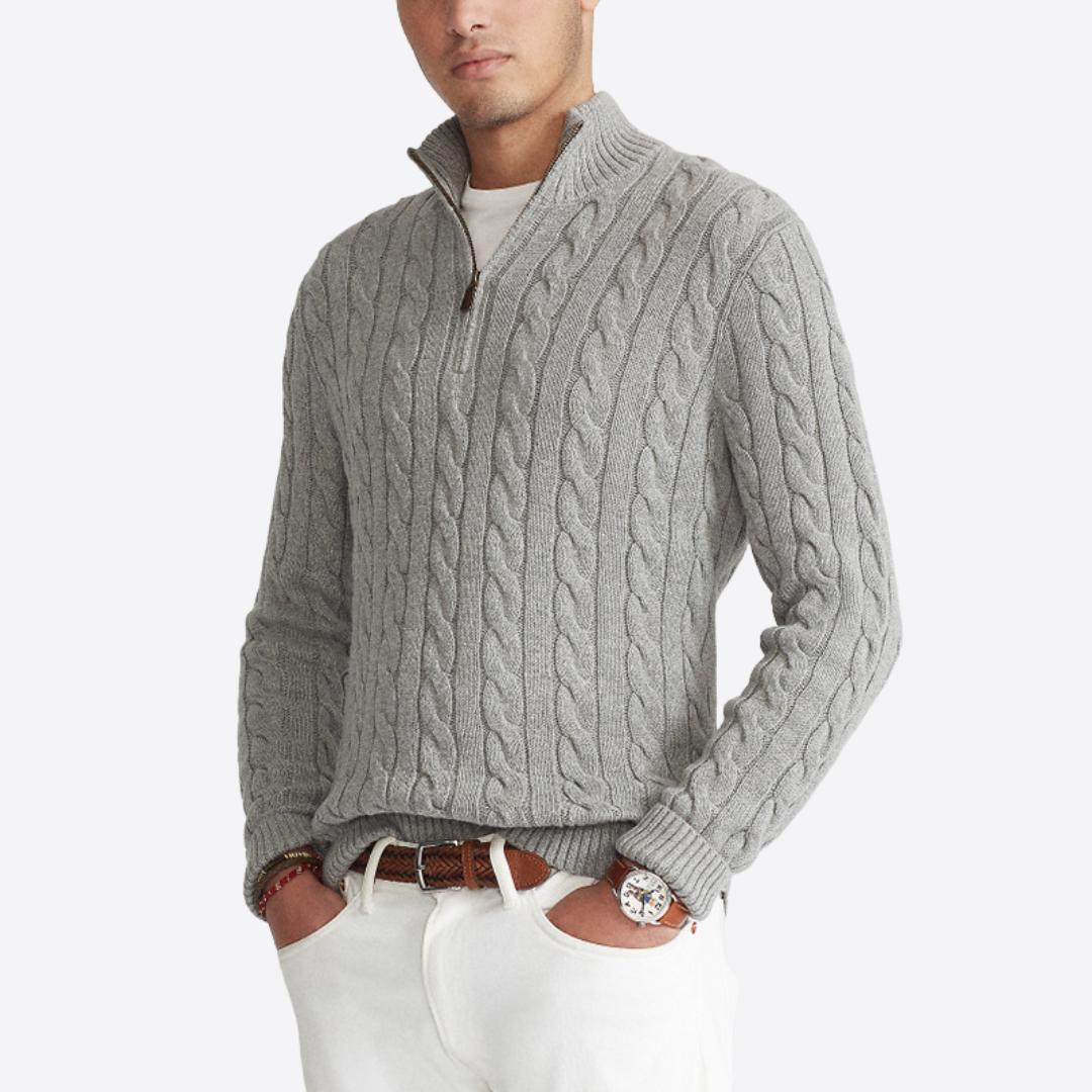 Esandro Vale™ - Pull zippé en coton