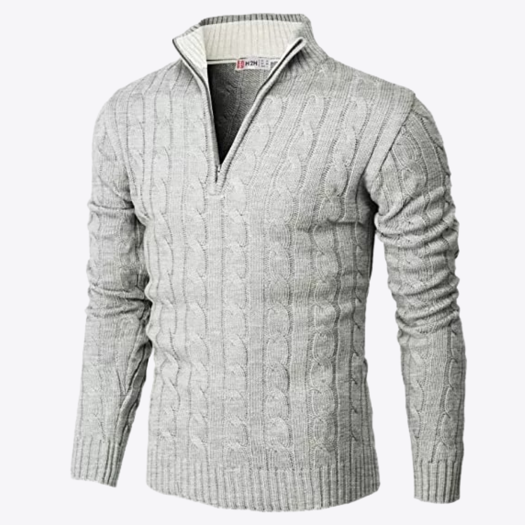Esandro Vale™ - Patterned Quarter Zip-Up Sweater