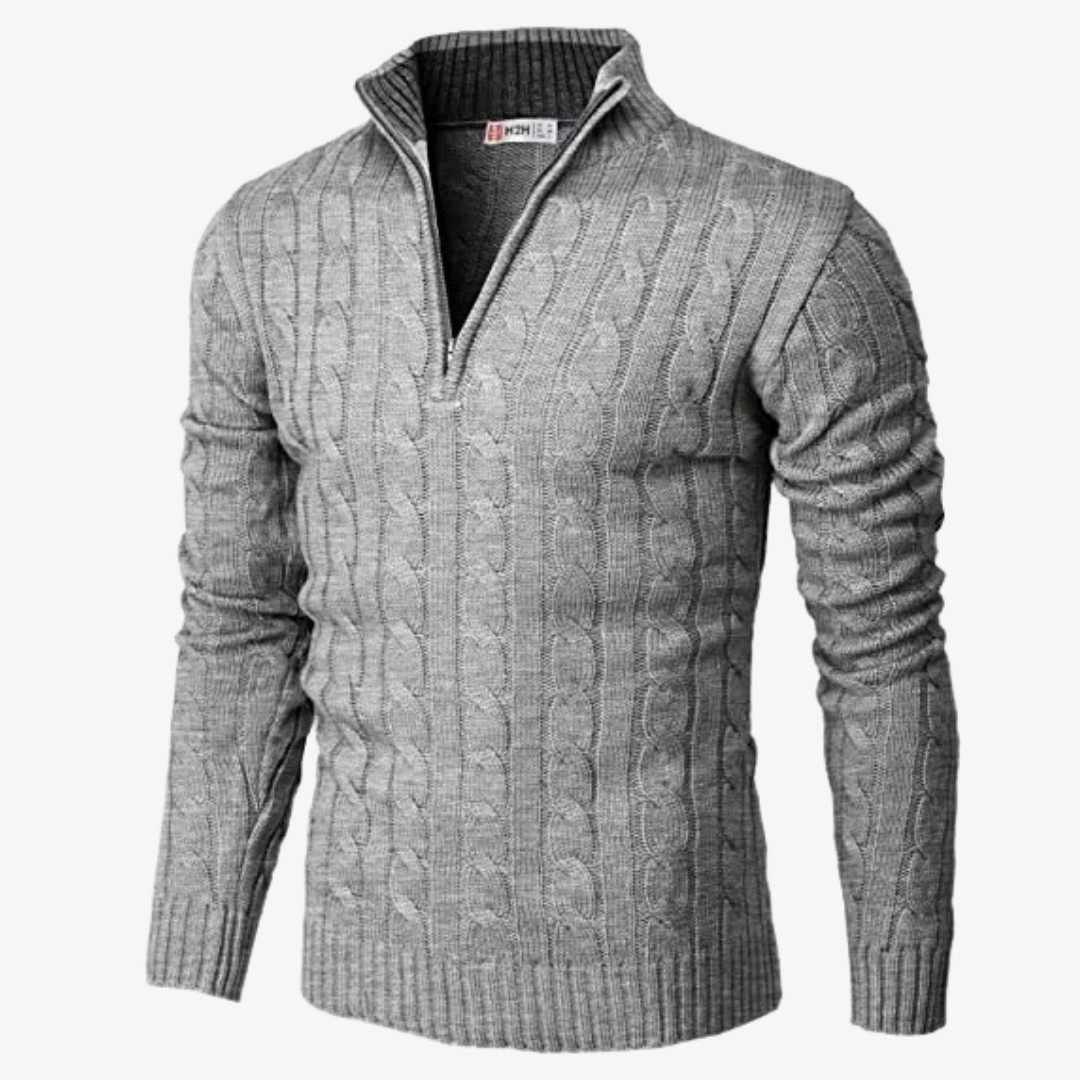 Esandro Vale™ - Patterned Quarter Zip-Up Sweater