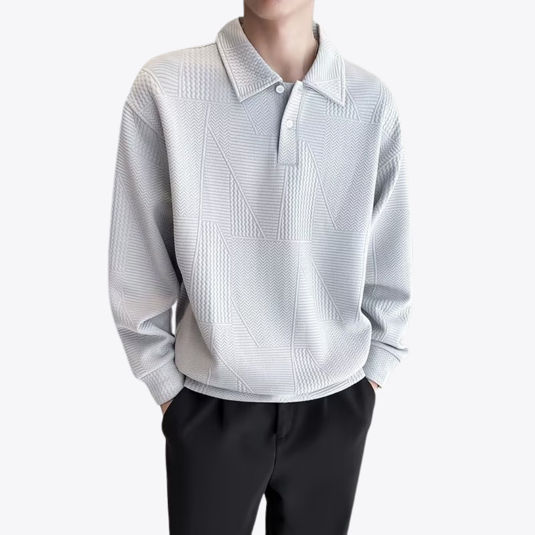 Patterned Lapel Sweater