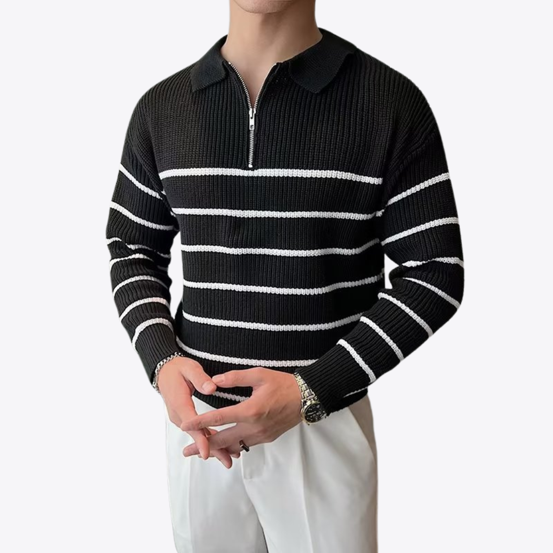Striped Quarter Zip