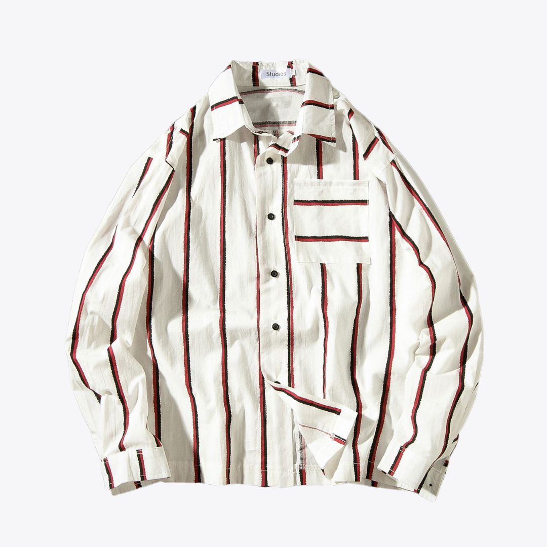 Loose Striped Button-Up