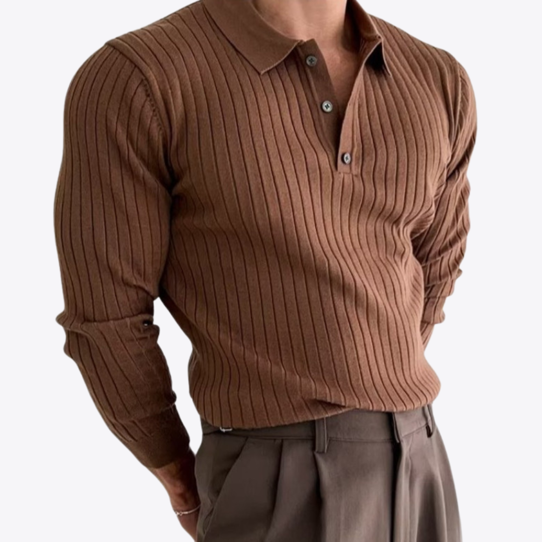 Autumn Lapel Polo Sweater