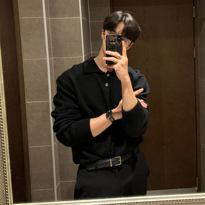 Lapel Button Sweater