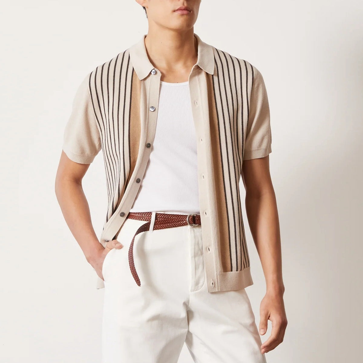 Knitted Button Up Polo