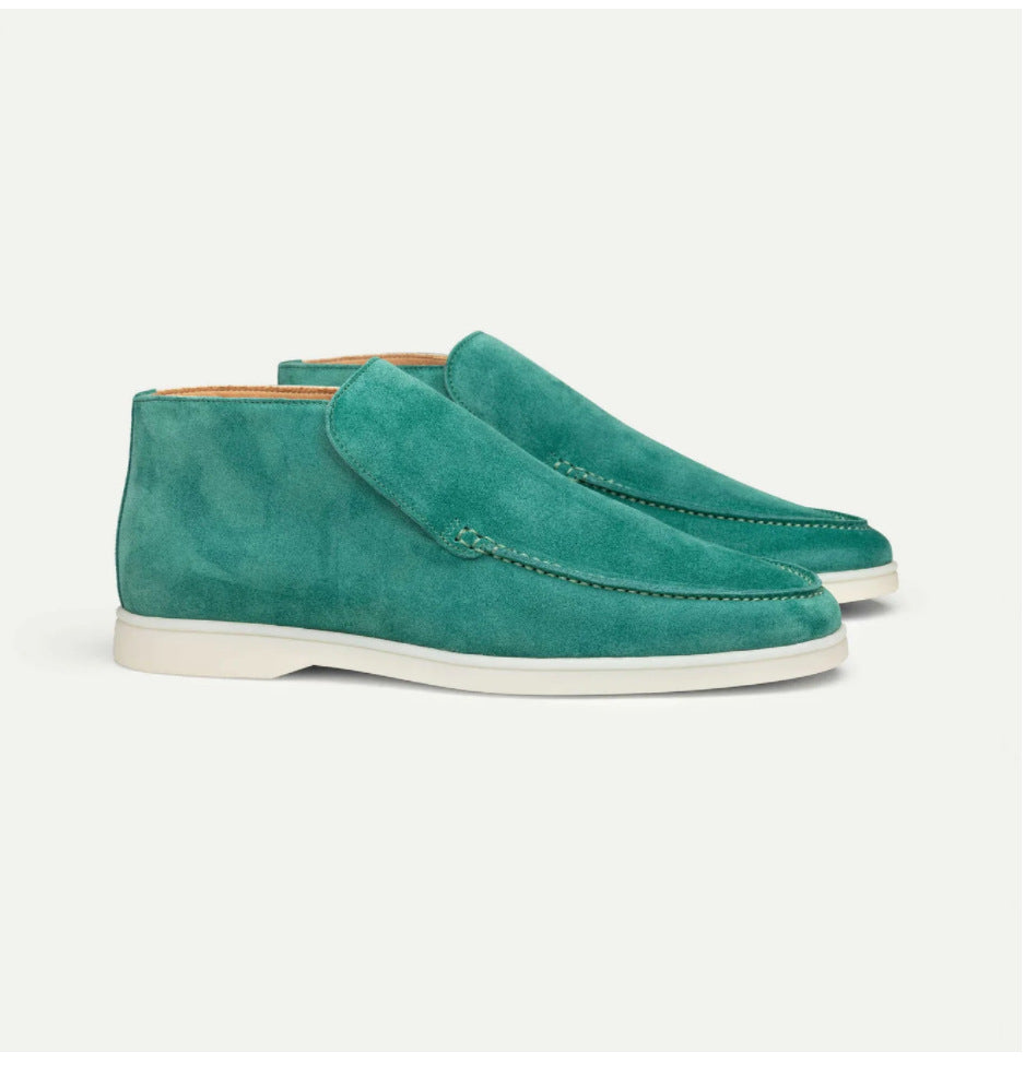 High Rise Suede Loafers