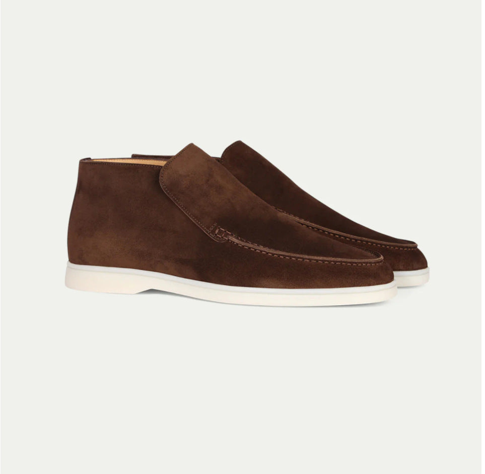 High Rise Suede Loafers