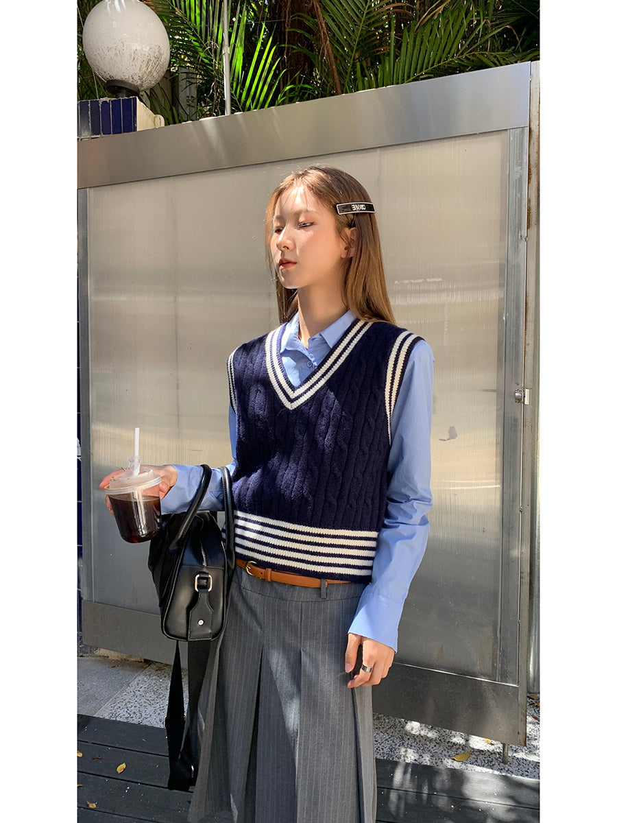 Esandro Vale™ - Striped Pullover Vest