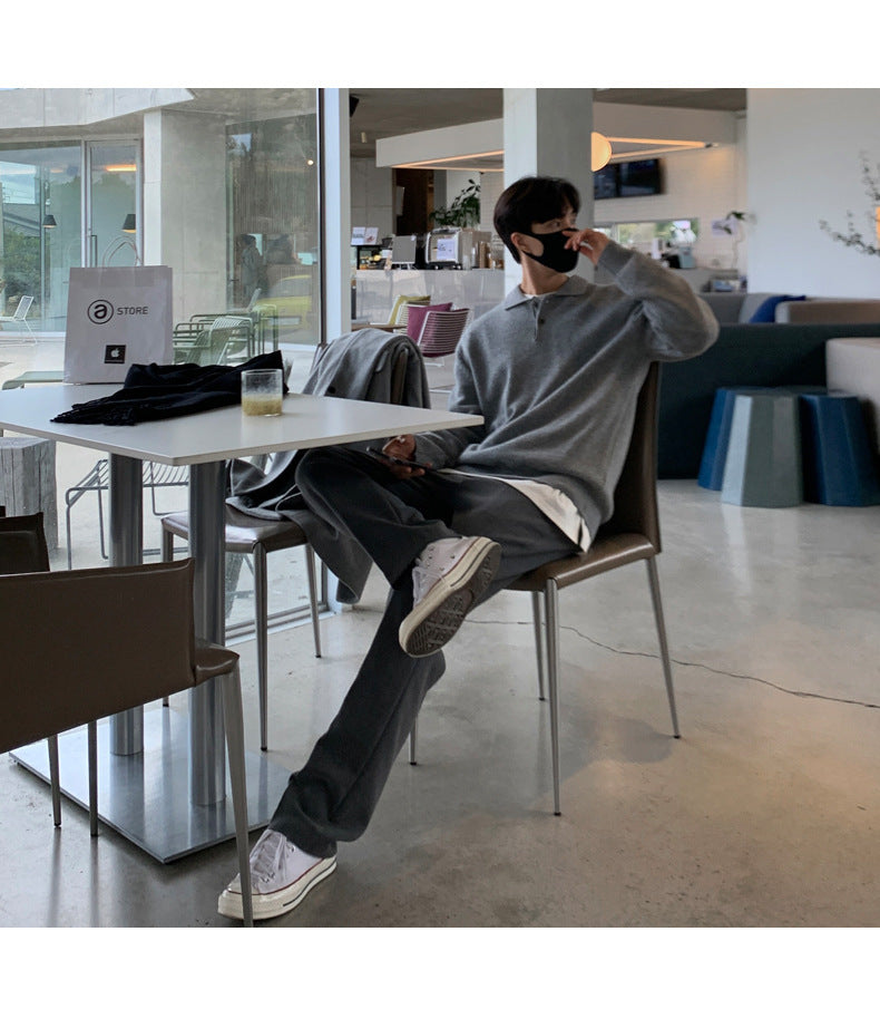 Lapel Button Sweater