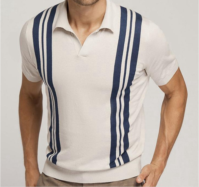 Apricot Striped Polo
