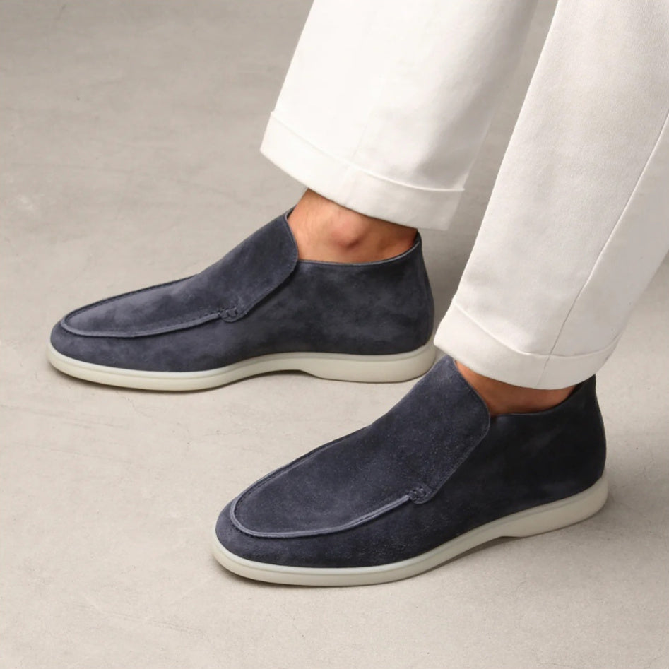 High Rise Suede Loafers