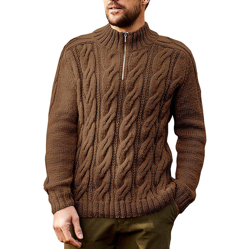 Esandro Vale™ - Strukturierter Pullover in Volltonfarbe