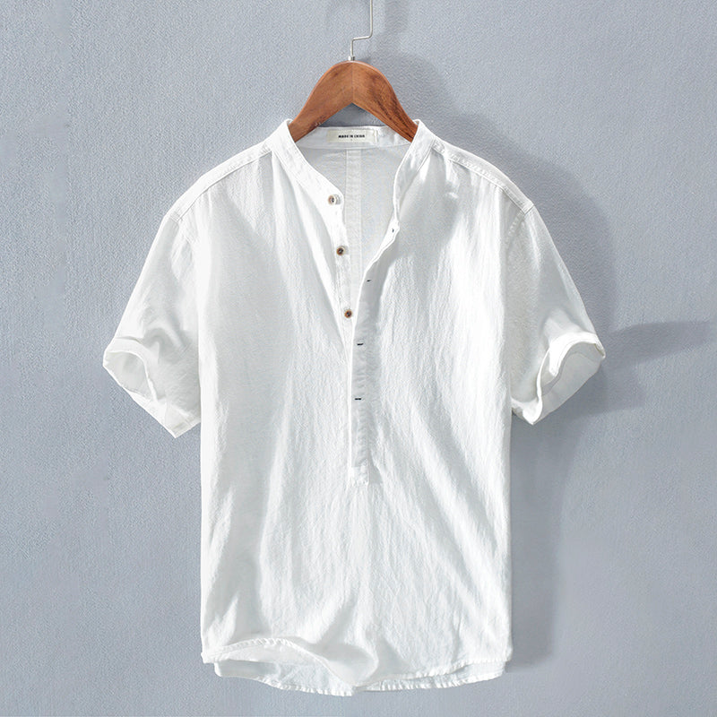 Stand Collar Short Sleeve