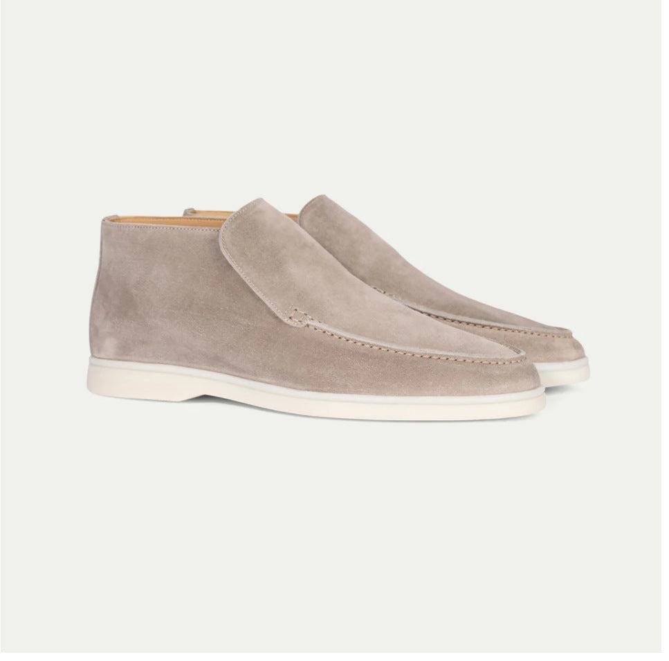 High Rise Suede Loafers