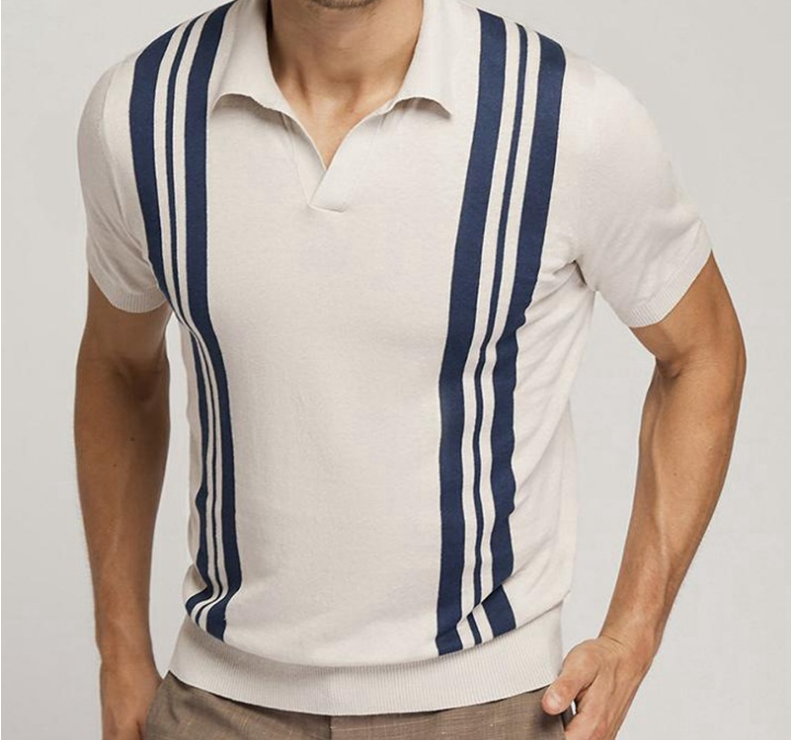 Esandro Vale™ - Apricot Striped Polo